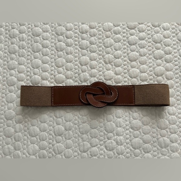 🌸 FINAL SALE PRICE 🌸 Banana Republic Elastic Belt w Genuine Leather Buckle Knot - Picture 4 of 10